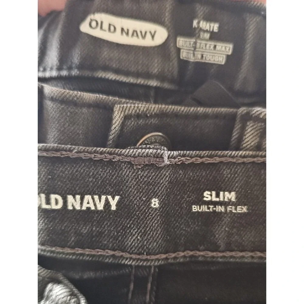 Old Navy Karate Slim Built-In Flex Faded Black Jeans Size 8 Kids Bundle of 2